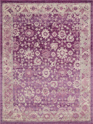 Unique Loom Penrose Krystle Machine Made Floral Rug Purple, Ivory/Pink 9' 0" x 12' 0"