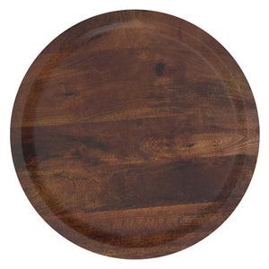 English Elm Haynes Solid Mango Wood Accent Table Rustic Dark Brown Grain for Bedroom or Living Room B136P420289