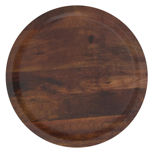 English Elm Haynes Solid Mango Wood Accent Table Rustic Dark Brown Grain for Bedroom or Living Room B136P420289