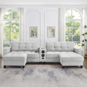 English Elm Swivel Barrel Accent Chair Chenille Tufted Round Club Seat for Living Room Lounge Light Grey N719S002290A