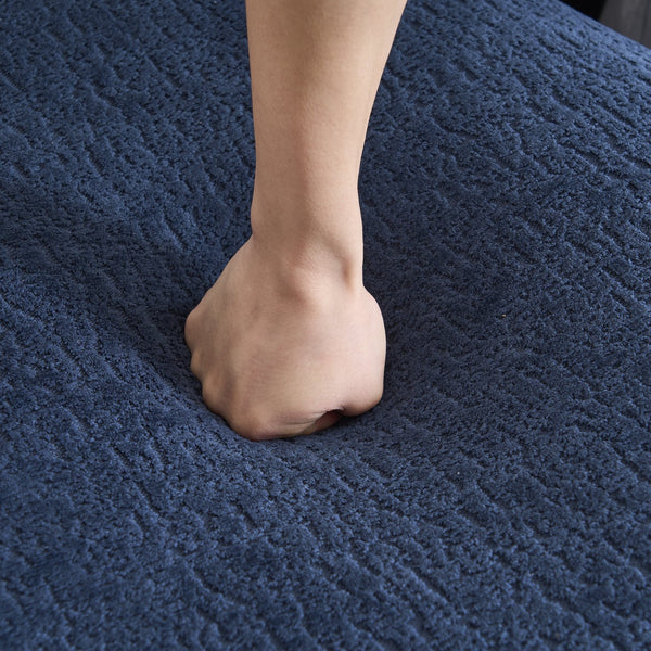 English Elm Compression Compression Sponge Sofa Curved Modular Sectional with 30D High-Density Chenille Sleeper for Cozy Apartment Living Room Comfort and Safe Rounded Design Navy Blue W2231S00030