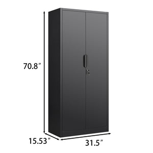 English Elm 70-inch Steel Locking Storage Cabinet with Adjustable Shelves for Office Filing T3625P400651