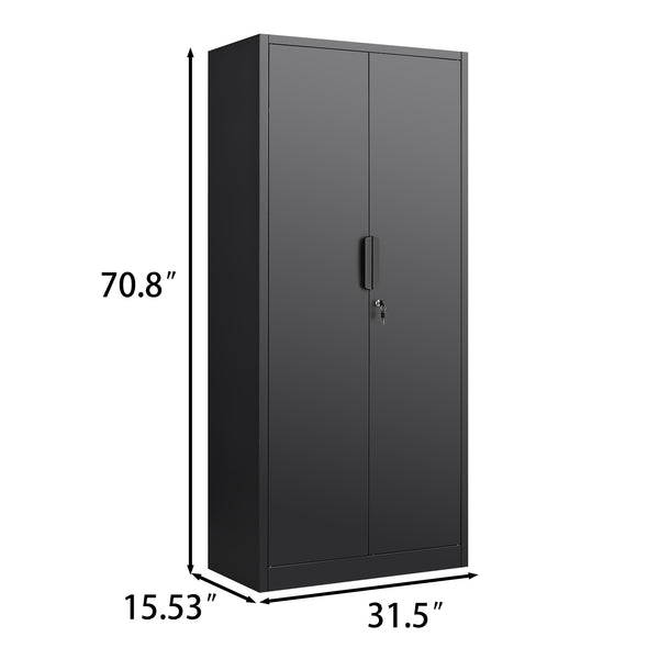 English Elm 70-inch Steel Locking Storage Cabinet with Adjustable Shelves for Office Filing T3625P400651