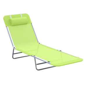 English Elm Outsunny Folding Chaise Lounge Chairs - Adjustable Outdoor Recliner With Pillow For Pool & Beach Fun W2225P174377-GIGA