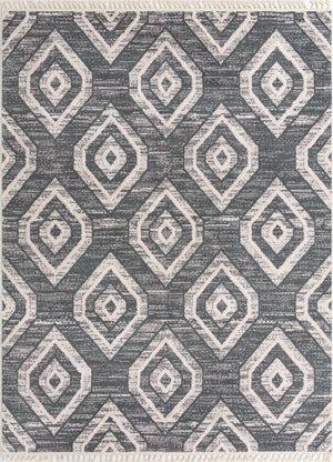 Unique Loom Cherokee Gatlinburg Machine Made Geometric Rug Blue Gray, Ivory 9' 0" x 12' 2"