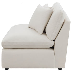 English Elm Greeley Ivory Upholstered Armless Chair — Plush Deep Cushions, Tailored Topstitching, Modern Modular Accent Seat B062P378400