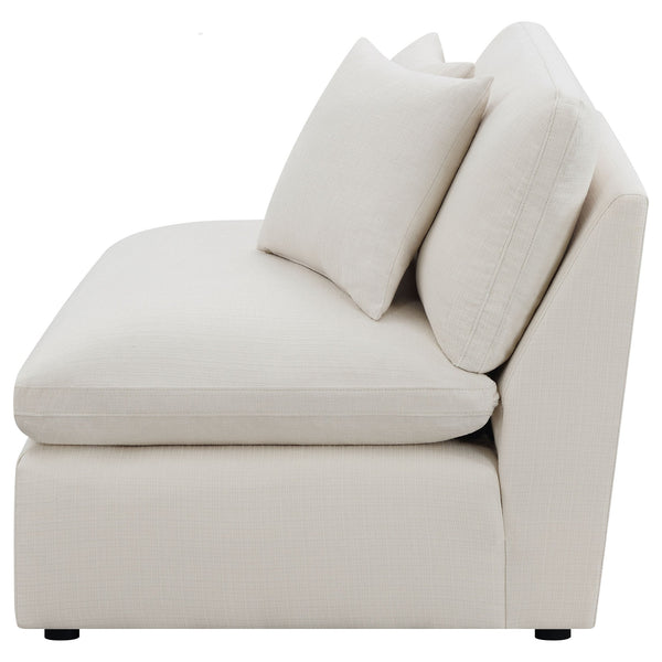 English Elm Greeley Ivory Upholstered Armless Chair — Plush Deep Cushions, Tailored Topstitching, Modern Modular Accent Seat B062P378400