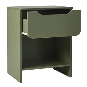 Domm Modern Scandinavian Nightstand with Open Cubby, Sleek Design & Quick 30-Minute Assembly