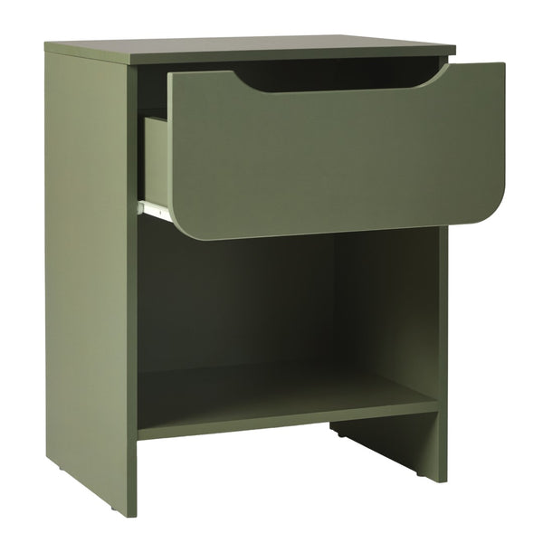 Domm Modern Scandinavian Nightstand with Open Cubby, Sleek Design & Quick 30-Minute Assembly