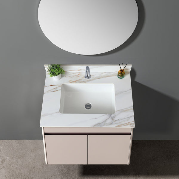 English Elm 31 Inch Marble Vanity Top With Undermount Sink, 4" Backsplash, Easy-Care Carrara Finish For Luxury W2699P192439