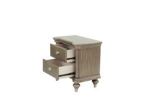 English Elm Luxury Glam Antique Silver-Champagne Nightstand with 2 Drawers, Modern Bedside Storage 28x18x28" B011P210121