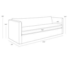 Sunpan Leander Sofa: Luxurious Comfort with Modern Design, Ample Padding, and Elegant Curves for Your Home Danny Cream