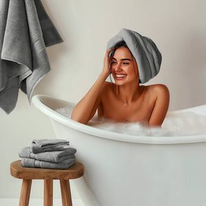 JLA Home Madison Park Signature - Ultra-Soft Spa-Quality 800 GSM 100% Long-Staple Cotton Towels with Antimicrobial Finish, Oeko-Tex Certified Grey MPS73-430