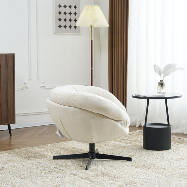 English Elm Christopher Knight Home® - Modern Chenille Office Chair 360° Swivel Accent Seat with Plush Upholstery, Compact Cozy Reading Spot Beige N817P207777B