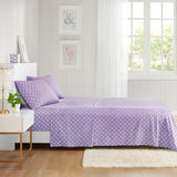 Mi Zone Polka Dot Casual Printed 100% Cotton Sheet Set MZ20-420 Purple