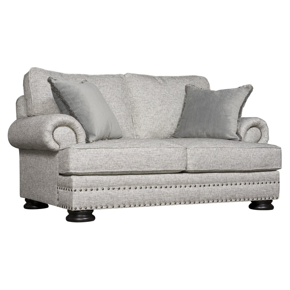 Bernhardt Bernhardt Foster Loveseat — Traditional Rolled Arms, Nailhead Trim, Plush Cushions, 4 Pillows, Made-To-Order B5175A
