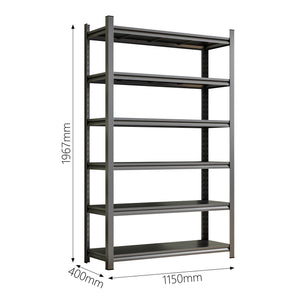English Elm Garage Six Tier Steel Shelving Unit Adjustable Heavy Duty Freestanding Storage Rack W1831P366862