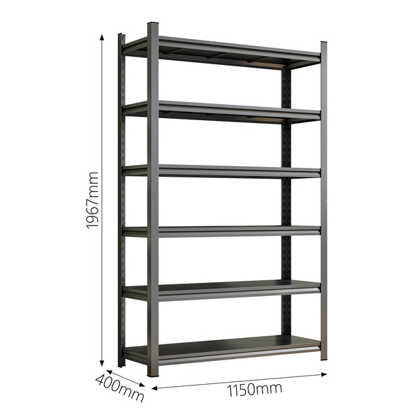 English Elm Garage Six Tier Steel Shelving Unit Adjustable Heavy Duty Freestanding Storage Rack W1831P366862