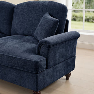English Elm Classic U-Shape 4-Seater Modular Sectional Sofa In Soft Chenille With Ruffled Skirts & Spindle Legs W3041S00262