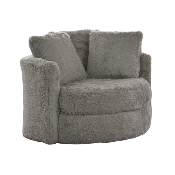 English Elm Contemporary Plush Armless Chair with Metal Legs, Adjustable Headrest, Boxed Cushions & Chaise Comfort Gray 52 L x 52 W x 31 H B2741P378482