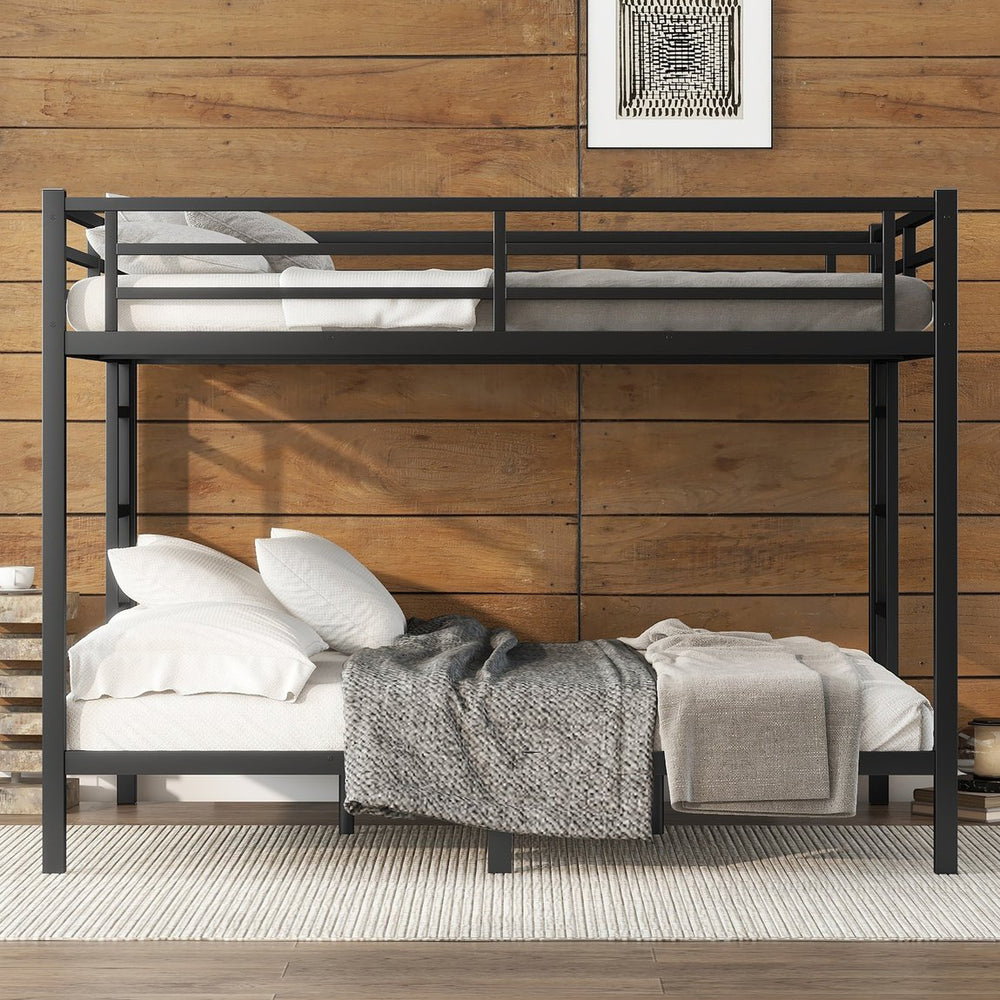 English Elm Metal Queen Over Queen Bunk Bed For Teens & Adults - Sturdy, Space-Saving, Noise-Reducing Design! W1580S00488