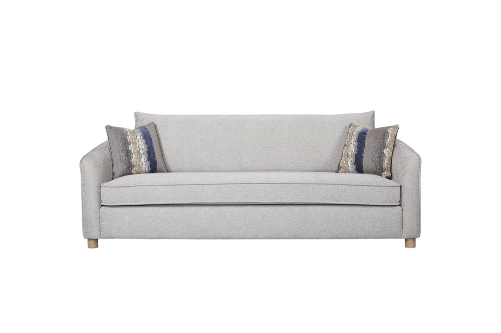 English Elm Sofa Sand Fabric with 2 Down Pillows, Reversible Cushions, High-Density Foam & Durable Padded Sides B2699P298413