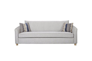 English Elm Sofa Sand Fabric with 2 Down Pillows, Reversible Cushions, High-Density Foam & Durable Padded Sides B2699P298413