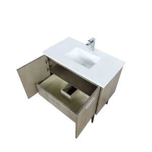 English Elm Rustic Acacia Bath Vanity 36" W X 20" D With Durable Cultured Marble Top & Chrome Faucet Set B2731P259679-GIGA