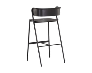 Sunpan Keanu Sleek Modern Barstool with Antique Brass Finish and Unique Starburst Design for Stylish Spaces Gunmetal