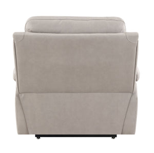 English Elm Chriki Light Gray Polished Microfiber Recliner with Lift, Heated Massage, Power Motion & Contemporary Comfort B2726P242438