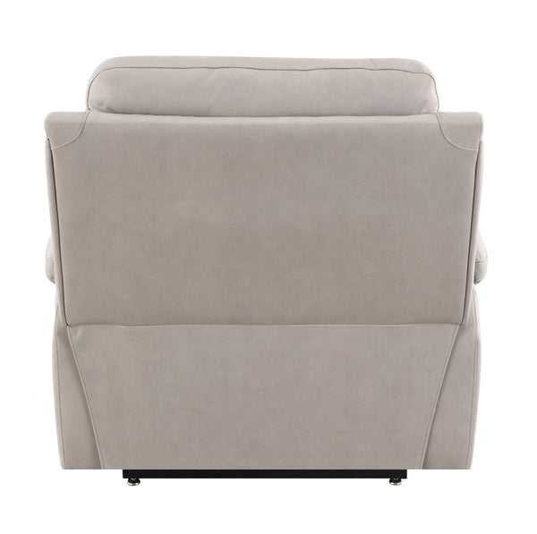 English Elm Chriki Light Gray Polished Microfiber Recliner with Lift, Heated Massage, Power Motion & Contemporary Comfort B2726P242438