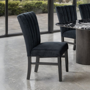 English Elm Contemporary Northall Arm Chair with Sleek Upholstery and Minimalist Profile for Modern Dining Spaces Black 39 L x 22 W x 14 H B2741P406131