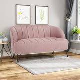 Christopher Knight Home® - Noble House - Lupine Modern Fabric Loveseat with Hairpin Legs