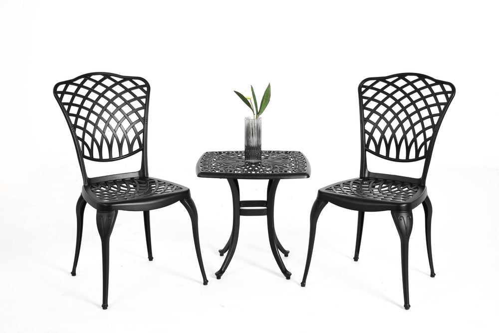 English Elm Bistro Set - Elegant 3-Piece Rustproof Cast Aluminum Patio Furniture For Small Outdoor Spaces W640P251292