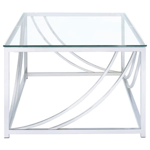 English Elm Brianne Modern Glass Coffee Table With Chrome Metal Legs - Stylish, Durable, And Easy To Assemble B062P328638