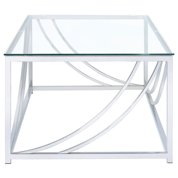 English Elm Brianne Modern Glass Coffee Table With Chrome Metal Legs - Stylish, Durable, And Easy To Assemble B062P328638