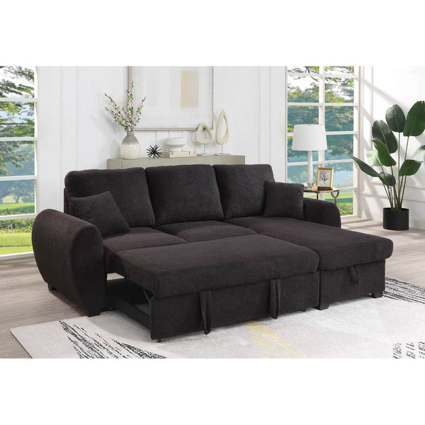 English Elm Teddy Plush Reversible Sleeper Sectional Sofa with Storage Chaise, Teddy Fleece Comfort & Easy Conversion B016S00053