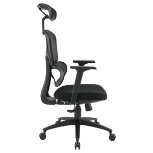 OSP Home Furnishings Mesh Back Ergonomic Manager Chair with Lumbar Support Adjustable Headrest and Padded Seat EM98958HR-3