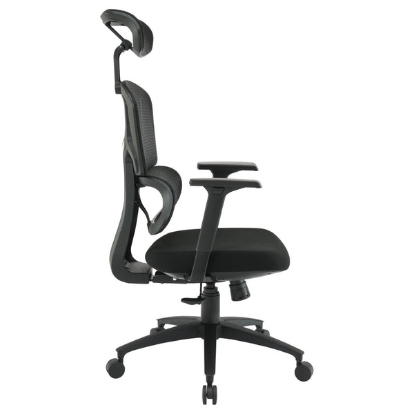 OSP Home Furnishings Mesh Back Ergonomic Manager Chair with Lumbar Support Adjustable Headrest and Padded Seat EM98958HR-3