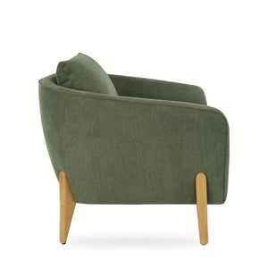 English Elm Accent Armchair Upholstered Low Profile Reading Chair with Lumbar Pillow Modern Living Room Seat Green W2308P462509