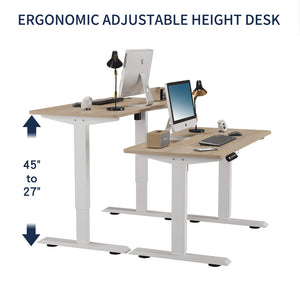 English Elm 48"×24" Electric Height Adjustable Standing Desk with Memory Presets for Modern Home Office Oak W614P376246