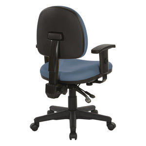 OSP Home Furnishings Sculptured Ergonomic Office Chair with Lumbar Support and Greenguard Certified Padding Blue 8180-R105