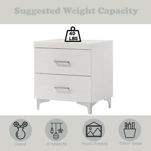 English Elm Casilda White Nightstand with Dovetail Drawer, Metal Glide & 100lb Capacity – Stylish Storage B2726P339263