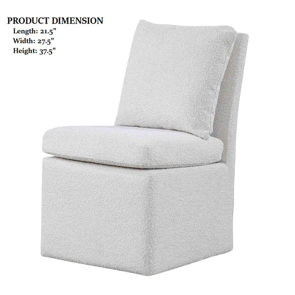 English Elm Contemporary Northall Arm Chair with Sleek Upholstery and Minimalist Profile for Modern Dining Spaces White 28 L x 22 W x 37 H B2741P406962