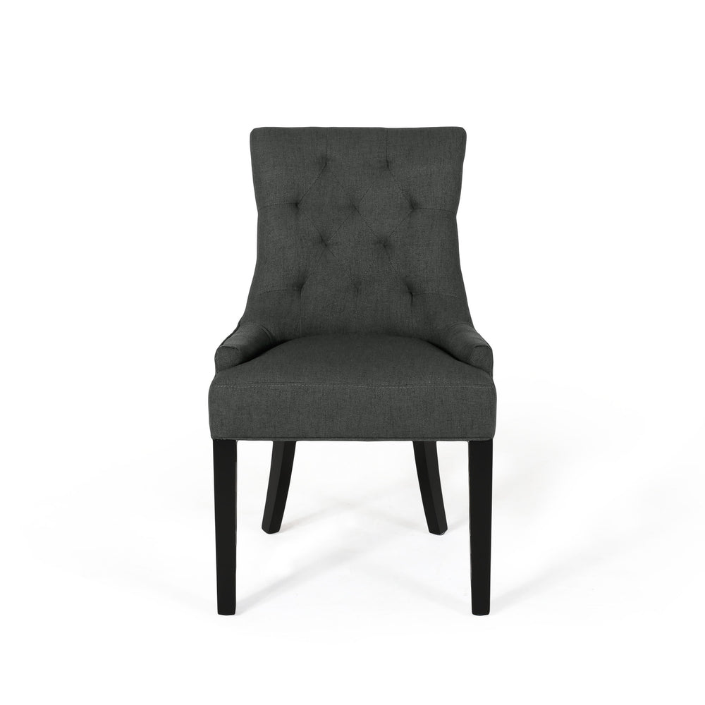 English Elm Christopher Knight Home® - Cheney Dining Chairs Set Of 2 - Contemporary Comfort With Diamond-Tufted Back And Tapered Legs 54181.00FDGRY