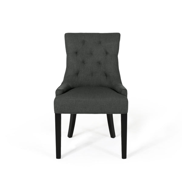 English Elm Christopher Knight Home® - Cheney Dining Chairs Set Of 2 - Contemporary Comfort With Diamond-Tufted Back And Tapered Legs 54181.00FDGRY