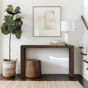 JLA Home INK+IVY - Counter-Height Acacia Console Table with Wire-Brushed Finish, Decorative Hardware, Slim Versatile Design Brown II120-0509