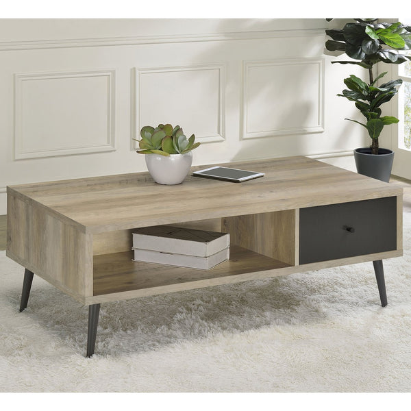 English Elm Balboa Distressed Square Engineered Wood End Table with Open Shelves and Black Metal Legs, Airy Design Dark Green Black B062P375555