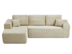 English Elm 104''cloud Modular Sectional Sofa Plush Upholstered Deep Seat L-shaped Living Room Couch W3975S00027