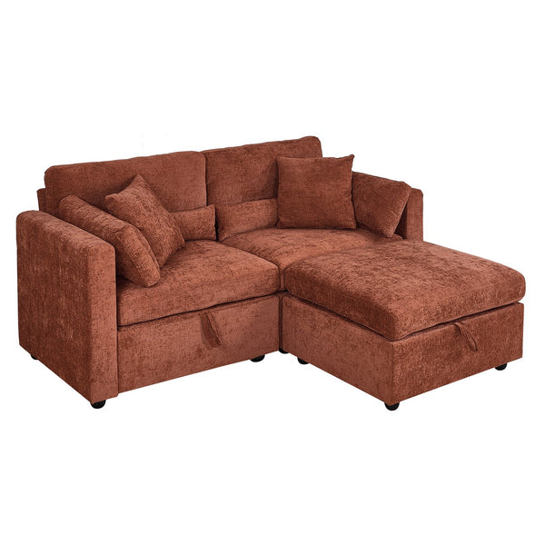 English Elm Yr2169bg-2p-ot,lr,right,arm,ot Chenille Fleece Modular Sectional Sofa Right Arm Living Room Brown W308S00181